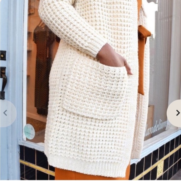 dRA Los Angeles Anthropologie Graham Chunky Knit Long Waffle Cardigan - Picture 8 of 10